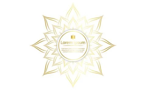 Circle pattern petal flower of mandala with gold color, Vector floral mandala Illustrazione stock