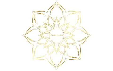 Circle pattern petal flower of mandala with gold color,Vector floral mandala  스톡 일러스트