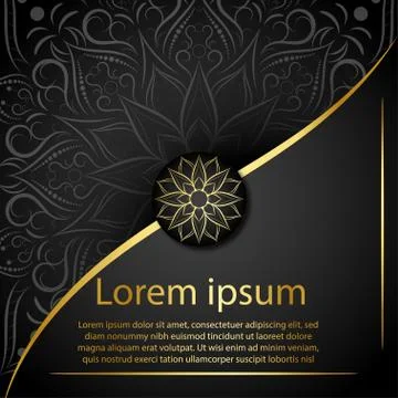 Circle pattern petal flower of mandala with gold color,Vector floral mandala  Illustrazione stock