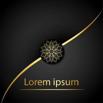 Circle pattern petal flower of mandala with gold color,Vector floral mandala  Stock Illustration