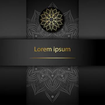 Circle pattern petal flower of mandala with gold color,Vector floral mandala  스톡 일러스트