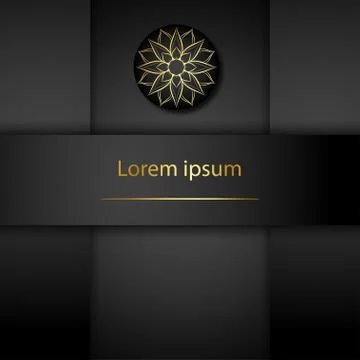 Circle pattern petal flower of mandala with gold color,Vector floral mandala  Stock Illustration