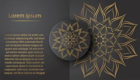 Circle pattern petal flower of mandala with vintage design,Vector floral mand Stock Illustration