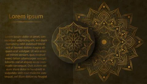 Circle pattern petal flower of mandala with vintage design,Vector floral mand Stock Illustration