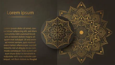 Circle pattern petal flower of mandala with vintage design,Vector floral mand Stock Illustration