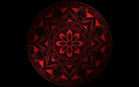 Circle pattern petal flower of mandala with gold color,Vector floral power ma Illustrazione stock