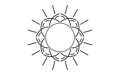 Circle pattern petal flower of mandala with black and white,Vector floral man Illustrazione stock