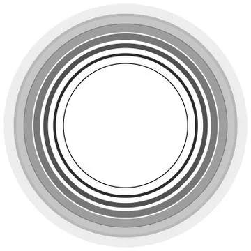 Circle pattern. Radial lines. Abstract minimalist sonar, aura element. Stock Illustration