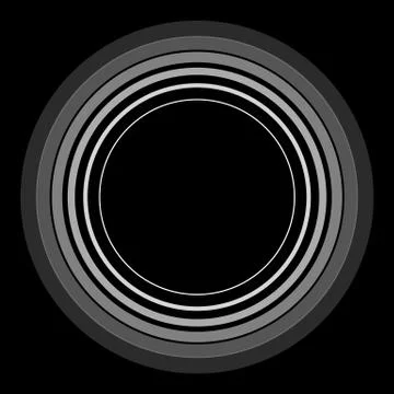 Circle pattern. Radial lines. Abstract minimalist sonar, aura element. Stock Illustration