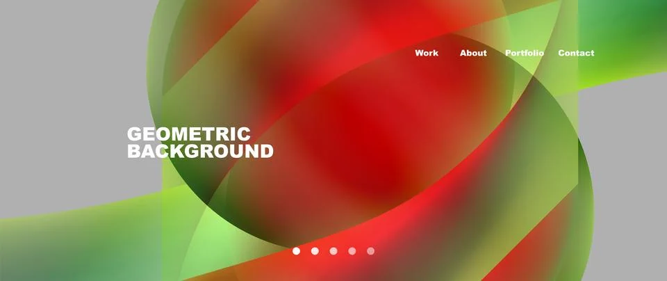 Circle pattern with red and green circles on grey background Stock Illustration