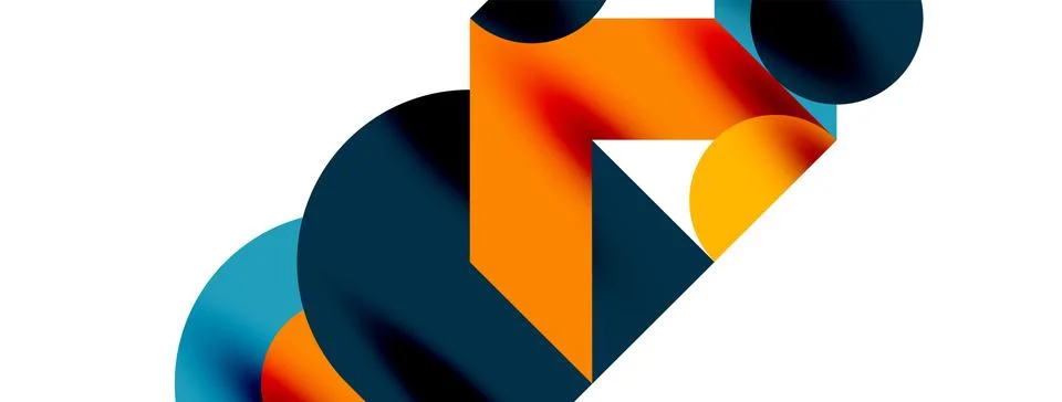 Circle pattern, round elements with lines and arrows composition for wallpaper Stock Illustration