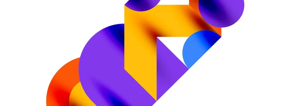 Circle pattern, round elements with lines and arrows composition for wallpaper Illustrazione stock