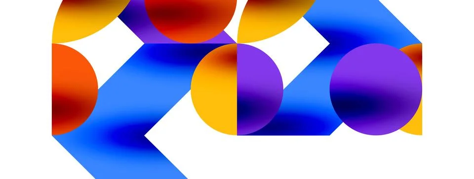 Circle pattern, round elements with lines and arrows composition for wallpaper Stock Illustration