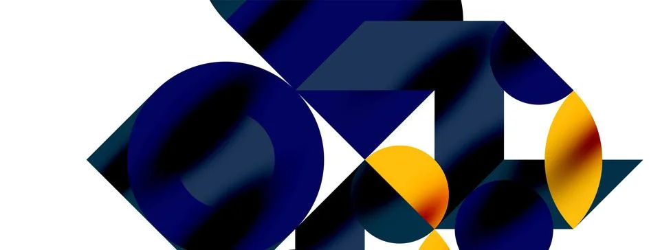 Circle pattern, round elements with lines and arrows composition for wallpaper Stock Illustration