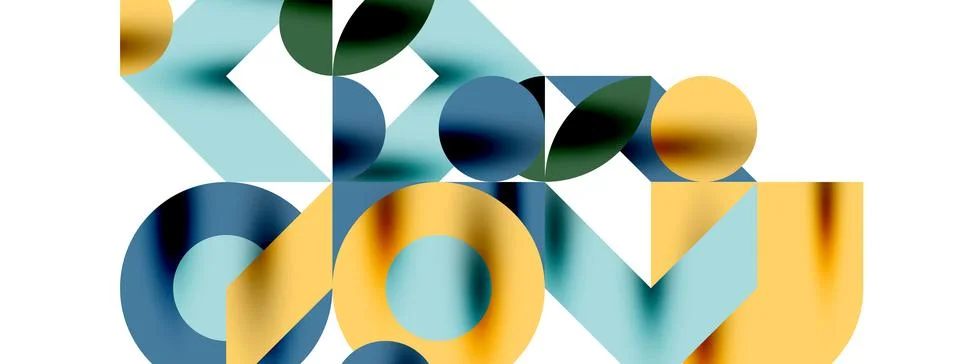 Circle pattern, round elements with lines and arrows composition for wallpaper Stock Illustration