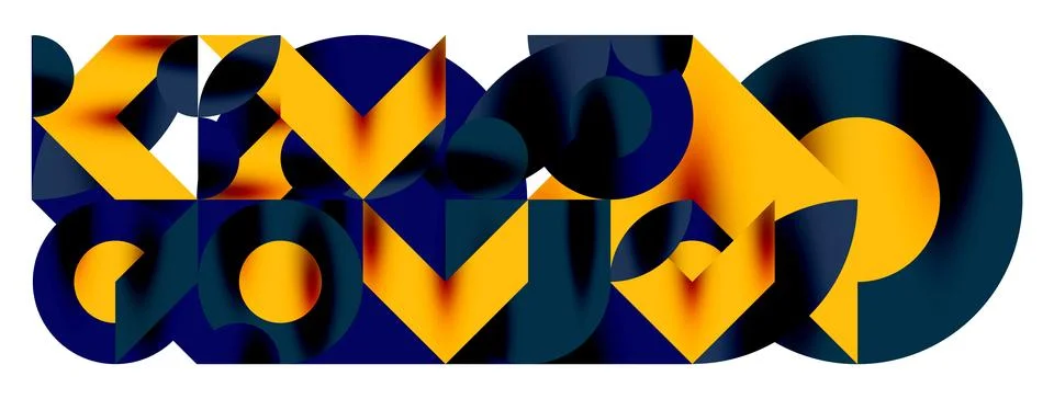 Circle pattern, round elements with lines and arrows composition for wallpaper Illustrazione stock