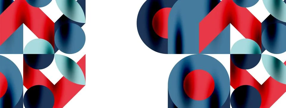 Circle pattern, round elements with lines and arrows composition for wallpaper Stock Illustration