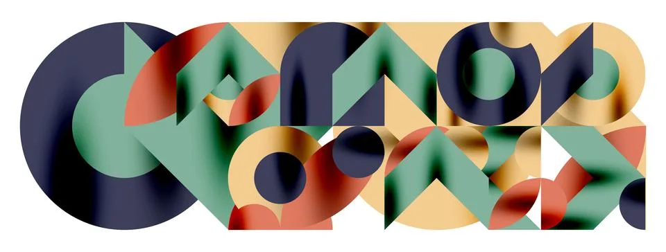 Circle pattern, round elements with lines and arrows composition for wallpaper Stock Illustration