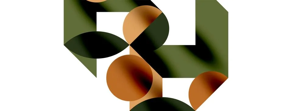 Circle pattern, round elements with lines and arrows composition for wallpaper 库存插图