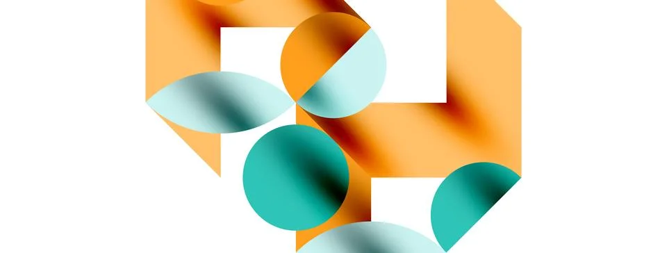 Circle pattern, round elements with lines and arrows composition for wallpaper Stock Illustration