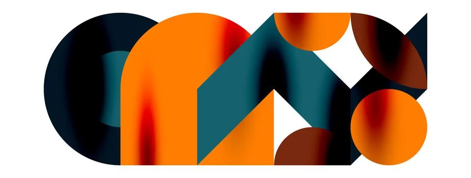 Circle pattern, round elements with lines and arrows composition for wallpaper Illustrazione stock