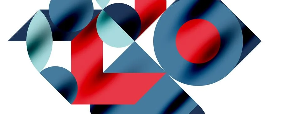 Circle pattern, round elements with lines and arrows composition for wallpaper Stock Illustration