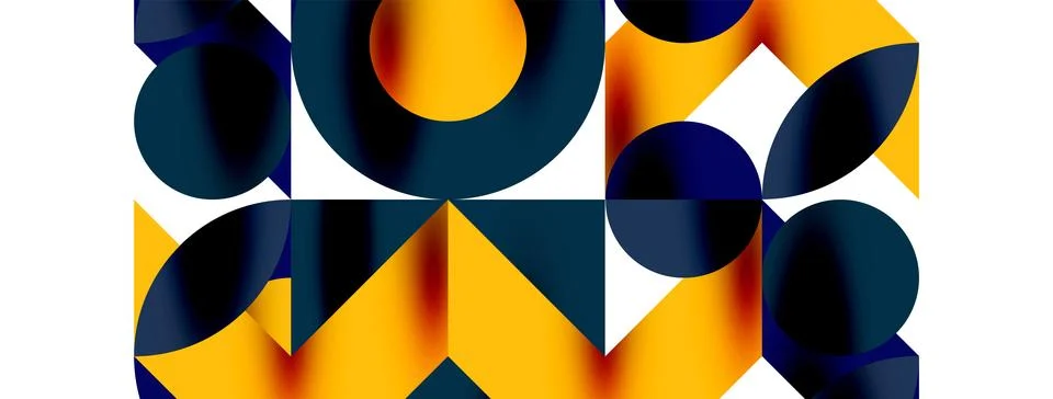 Circle pattern, round elements with lines and arrows composition for wallpaper Stock Illustration