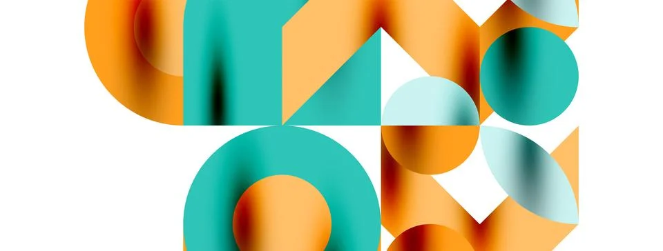 Circle pattern, round elements with lines and arrows composition for wallpaper Stock Illustration