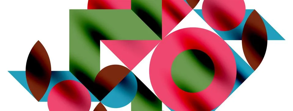 Circle pattern, round elements with lines and arrows composition for wallpaper Illustrazione stock