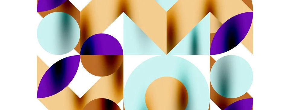 Circle pattern, round elements with lines and arrows composition for wallpaper 库存插图