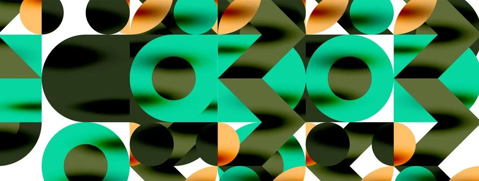 Circle pattern, round elements with lines and arrows composition for wallpaper Stock Illustration