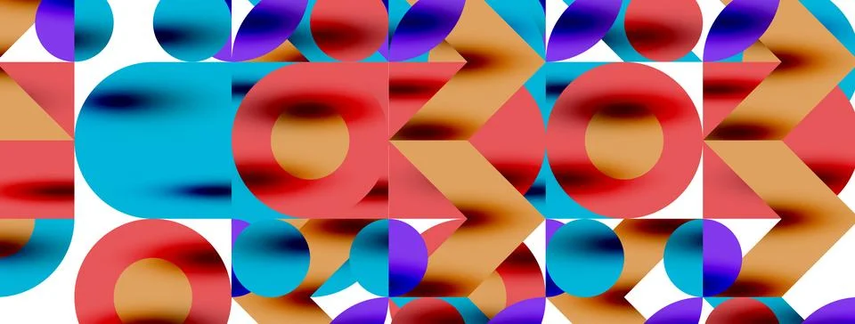 Circle pattern, round elements with lines and arrows composition for wallpaper 库存插图