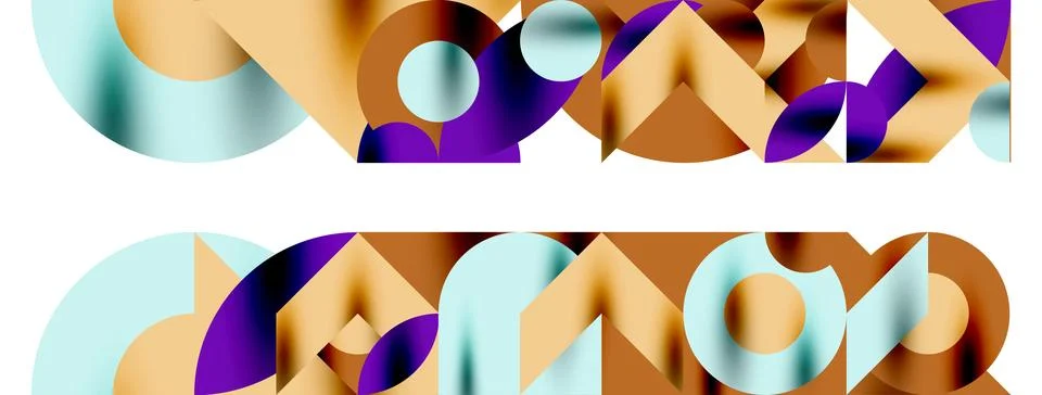 Circle pattern, round elements with lines and arrows composition for wallpaper Stock Illustration