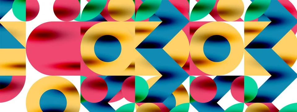 Circle pattern, round elements with lines and arrows composition for wallpaper Illustrazione stock