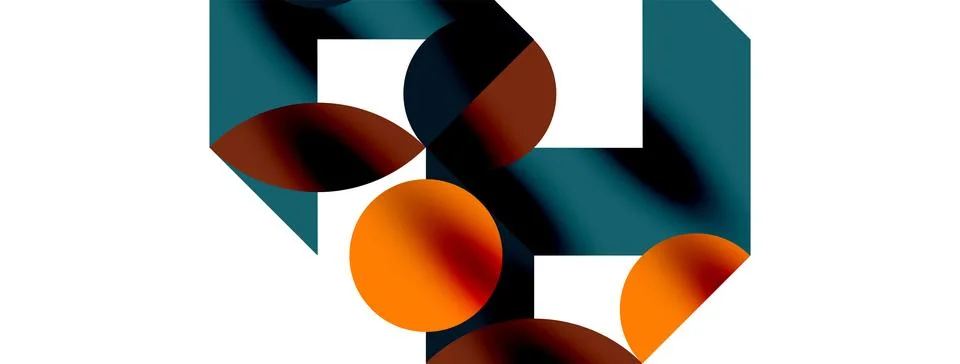 Circle pattern, round elements with lines and arrows composition for wallpaper 스톡 일러스트