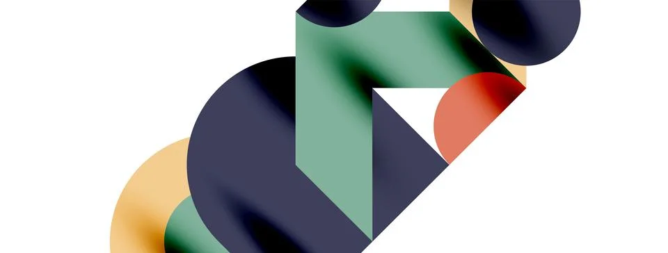 Circle pattern, round elements with lines and arrows composition for wallpaper 库存插图