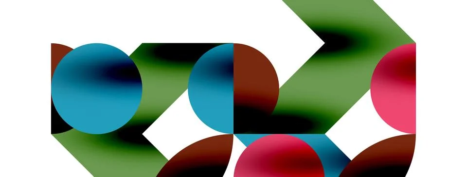 Circle pattern, round elements with lines and arrows composition for wallpaper Illustrazione stock
