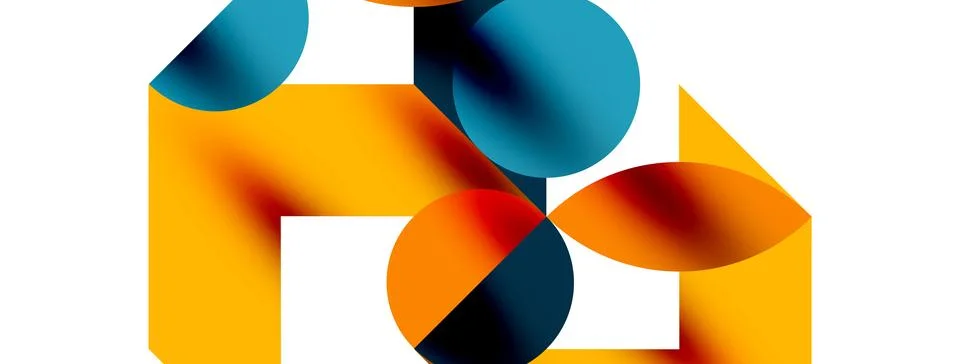 Circle pattern, round elements with lines and arrows composition for wallpaper Illustrazione stock