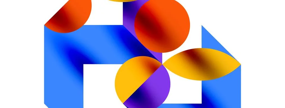 Circle pattern, round elements with lines and arrows composition for wallpaper Stock Illustration