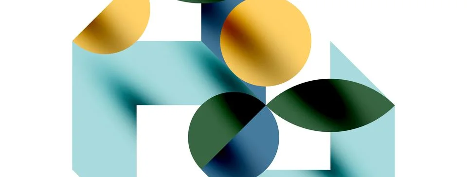 Circle pattern, round elements with lines and arrows composition for wallpaper 库存插图