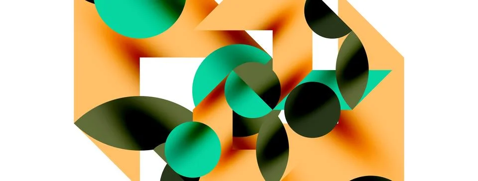 Circle pattern, round elements with lines and arrows composition for wallpaper Stock Illustration