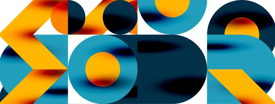 Circle pattern, round elements with lines and arrows composition for wallpaper 스톡 일러스트