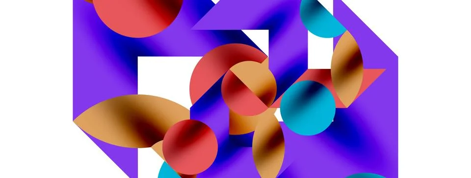 Circle pattern, round elements with lines and arrows composition for wallpaper Illustrazione stock