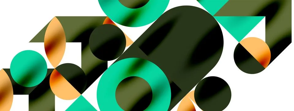 Circle pattern, round elements with lines and arrows composition for wallpaper Illustrazione stock