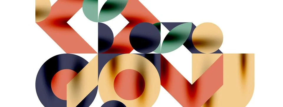Circle pattern, round elements with lines and arrows composition for wallpaper Stock Illustration