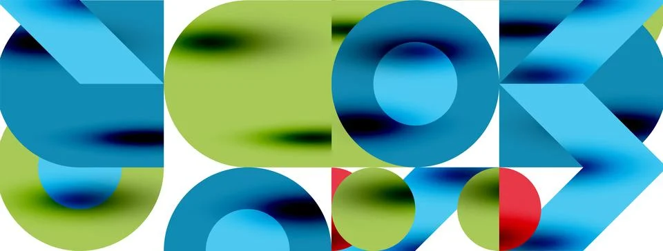 Circle pattern, round elements with lines and arrows composition for wallpaper Illustrazione stock