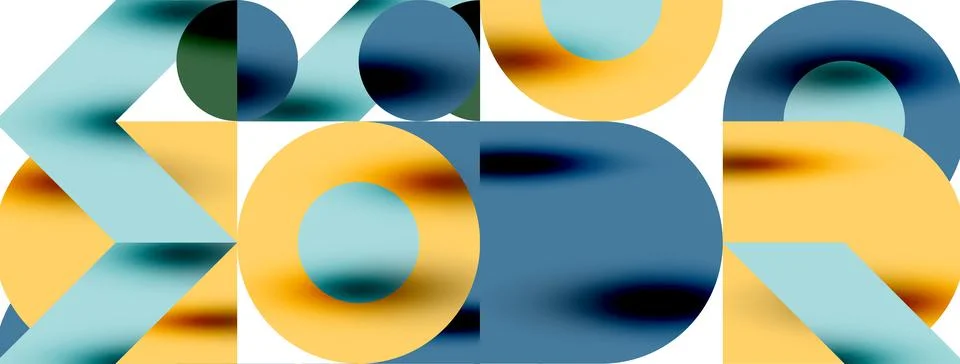 Circle pattern, round elements with lines and arrows composition for wallpaper Stock Illustration