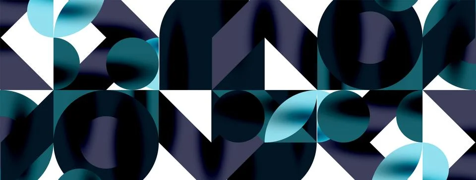 Circle pattern, round elements with lines and arrows composition for wallpaper Stock Illustration