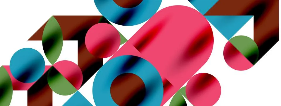 Circle pattern, round elements with lines and arrows composition for wallpaper イラスト素材