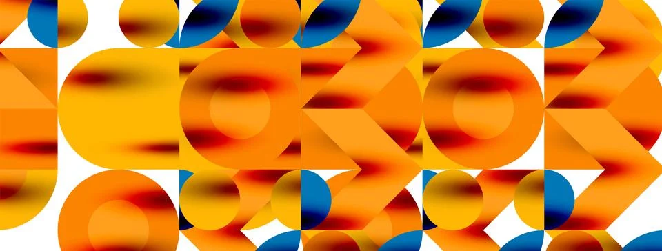 Circle pattern, round elements with lines and arrows composition for wallpaper Illustrazione stock